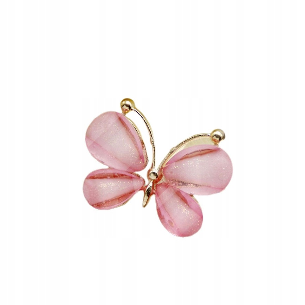 2szt różowy złoty kwiat motyl metal kryształ