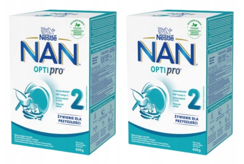 2x Mleko następne Nestle NAN Optipro 2 650 g Nestle Data 2026