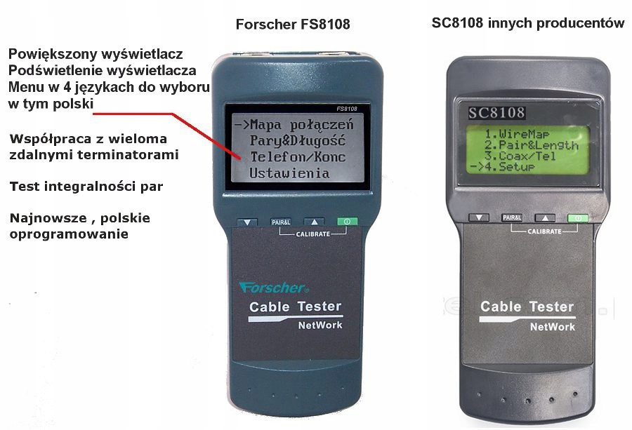 Купить Сетевой тестер FORSCHER FS8108-8T PL: отзывы, фото, характеристики в интерне-магазине Aredi.ru