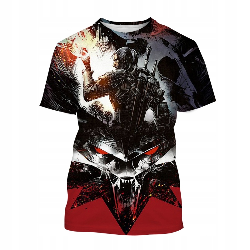 Men's 3D the witcher printed short sleeve T-shirt