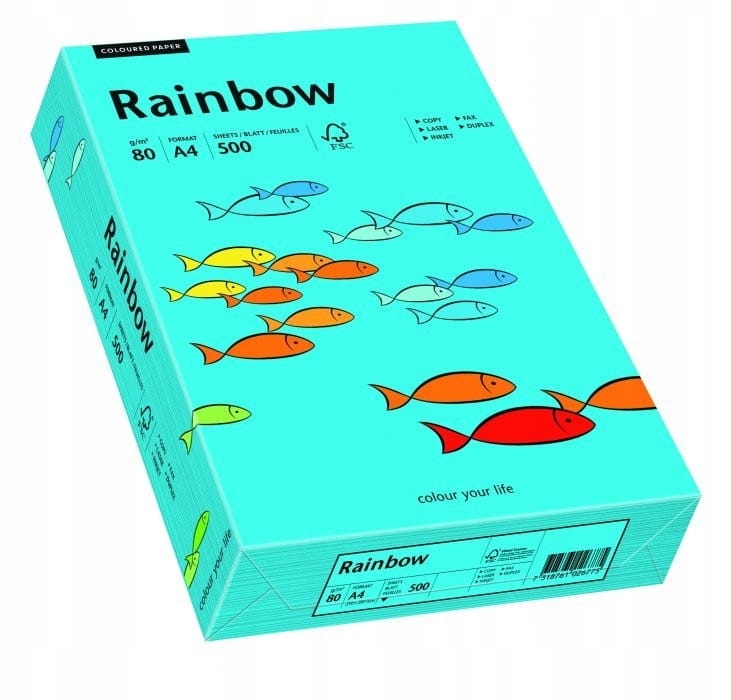 Papier xero A4 80g RAINBOW niebieski R87 88042739