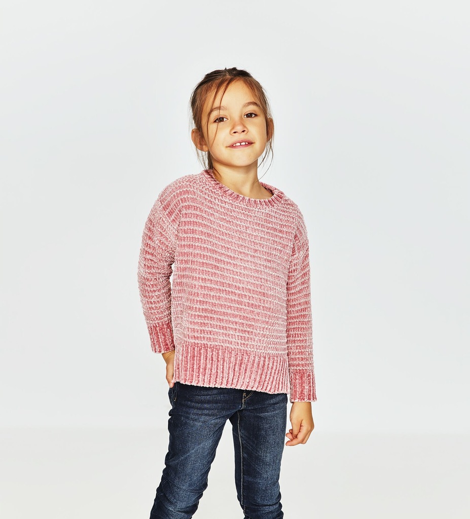 ZARA GIRLS 13-14 L 164 CM SZENILOWY RÓŻOWY SWETER