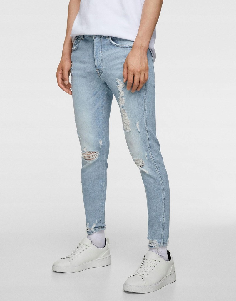 22H102 ZARA MAN__MK4 SPODNIE RIPPED JEANS__W30