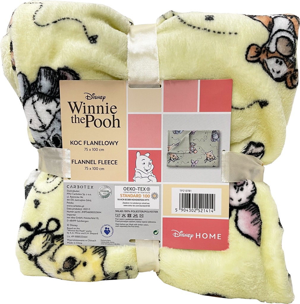 Kocyk niemowlęcy Disney Kubuś Puchatek 75x100 cm