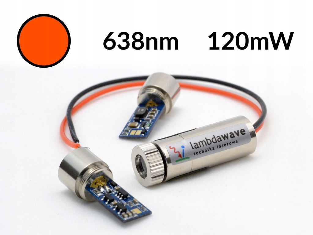 LAMBDAWAVE Moduł laserowy czerwony 120mW 638nm