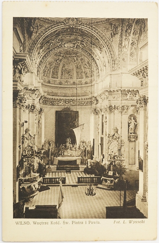 Kresy Wilno Vilna Kościół Św. Piotra i Pawła Wnętrze Fot. L. Wysocki 1930