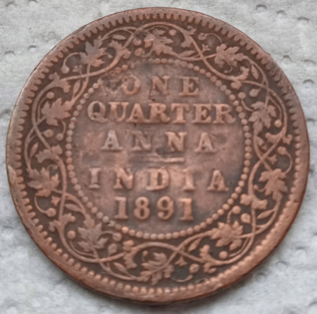 One quarter anna India 1891 ORYGINAŁ