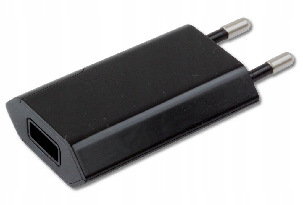 SIECIOWA ŁADOWARKA USB SLIM 230V -5V/1A CZARNA