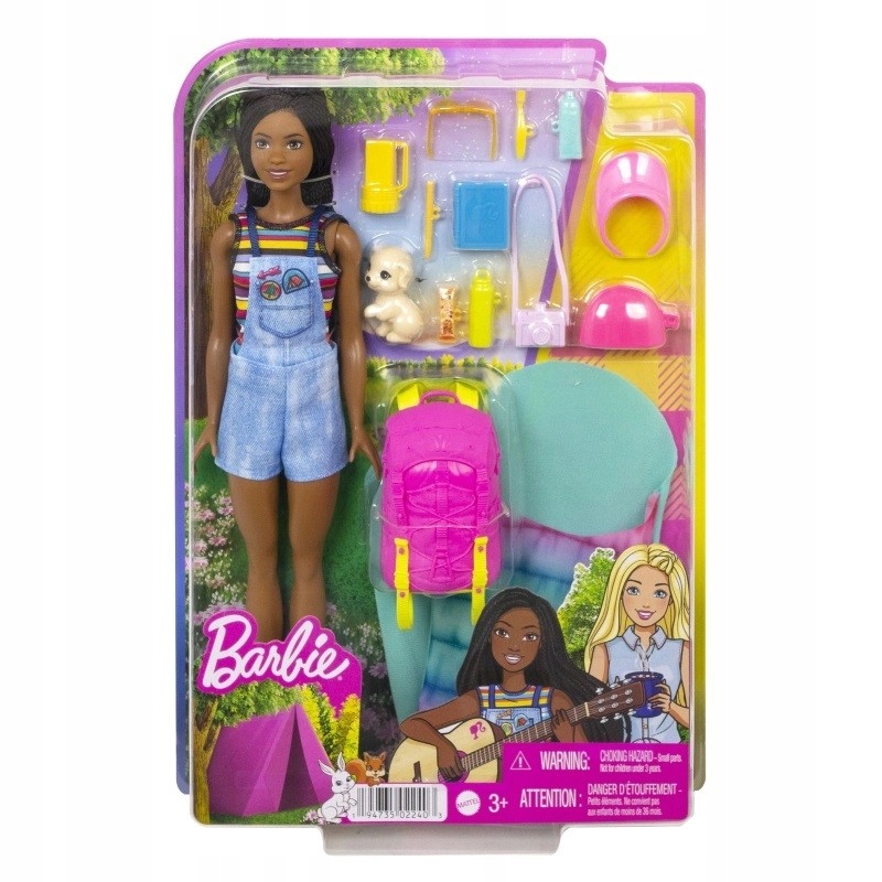 BARBIE NA KEMPINGU IT TAKES TWO BROOKLYN ZESTAW LALKA PLECAK AKCESORIA