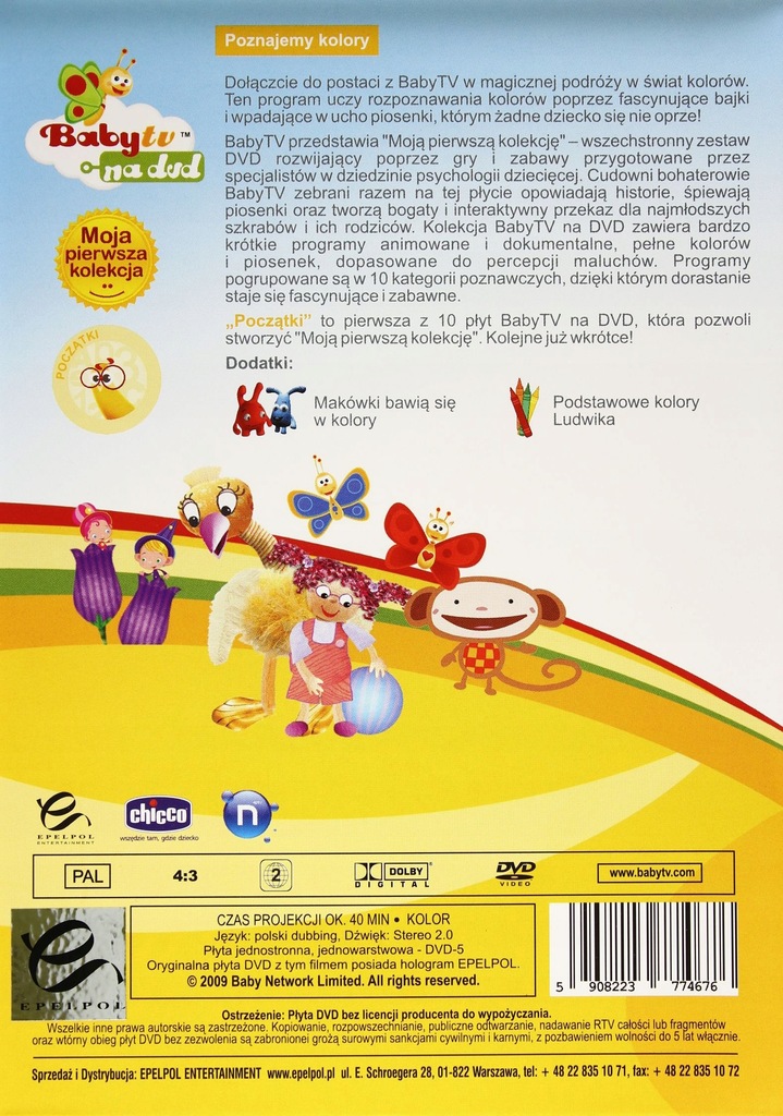 BABY TV 1 POZNAJEMY KOLORY (BABYTV) [DVD] 11421261959 oficjalne
