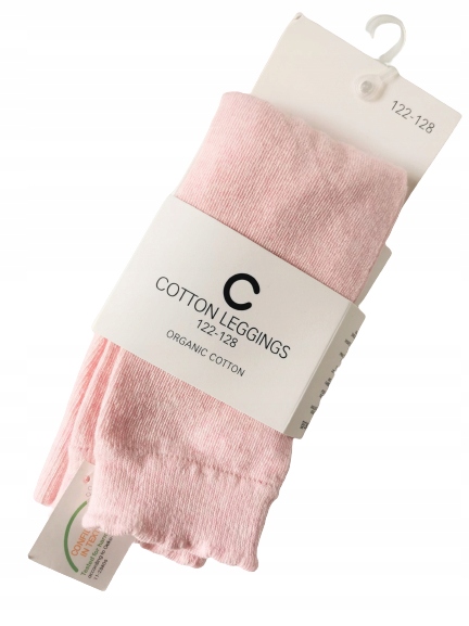 COTTON legginsy rajstopy różowe getry CUBUS 128