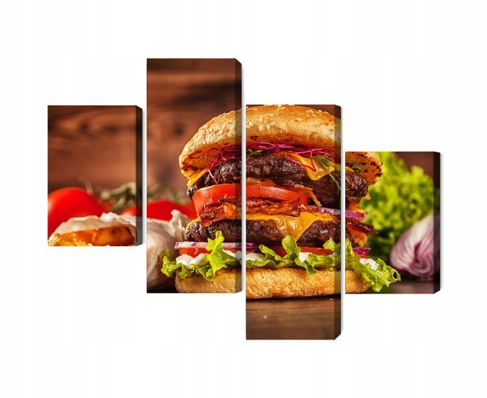 Obraz Wieloczęściowy Domowy Hamburger 80x50 NC