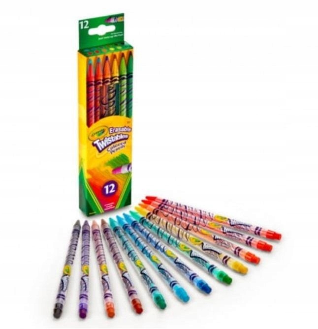 Kredki ołówkowe z gumką wykręcane 12 kol CRAYOLA