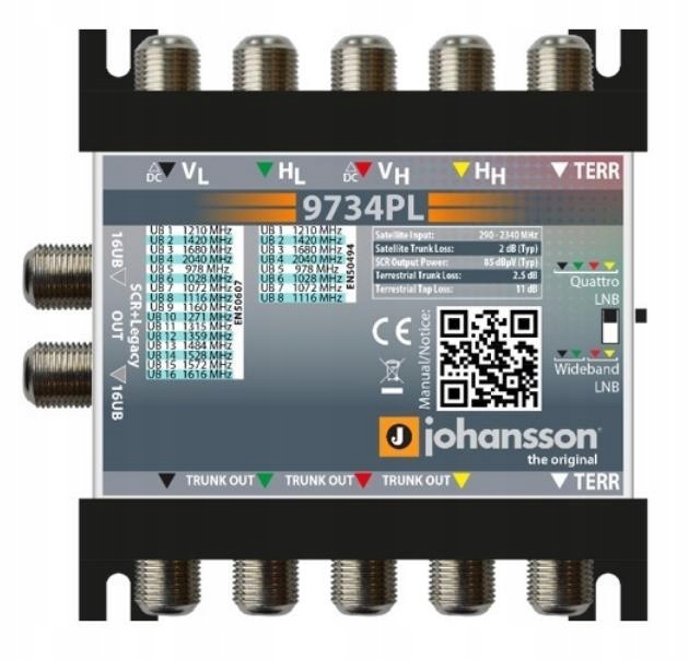 MULTISWITCH UNICABLE II JOHANSSON 9734PL - 5/2 V2