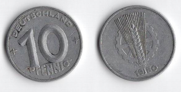 NIEMCY / NRD 1950 10 PFENNIG