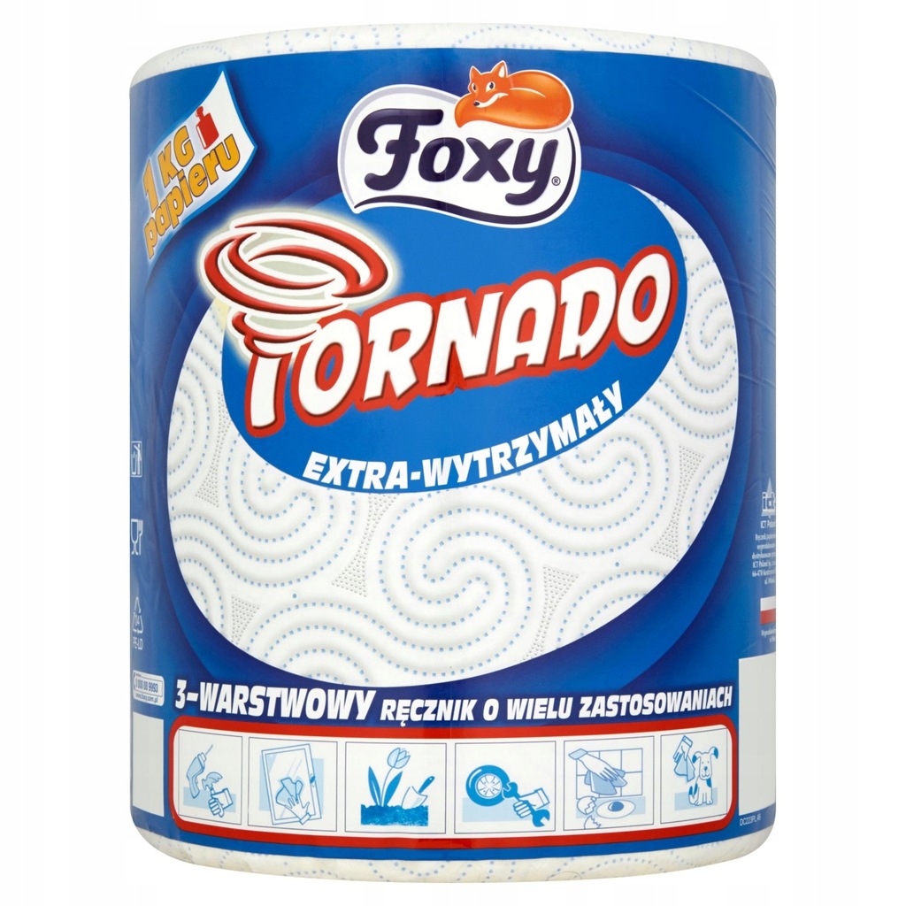 Ręcznik papierowy FOXY Tornado biały 3 warstwy x2