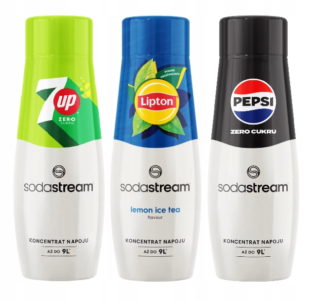 Zestaw Syropów SodaStream 7up Free, Lipton Lemon Ice Tea, Pepsi Max
