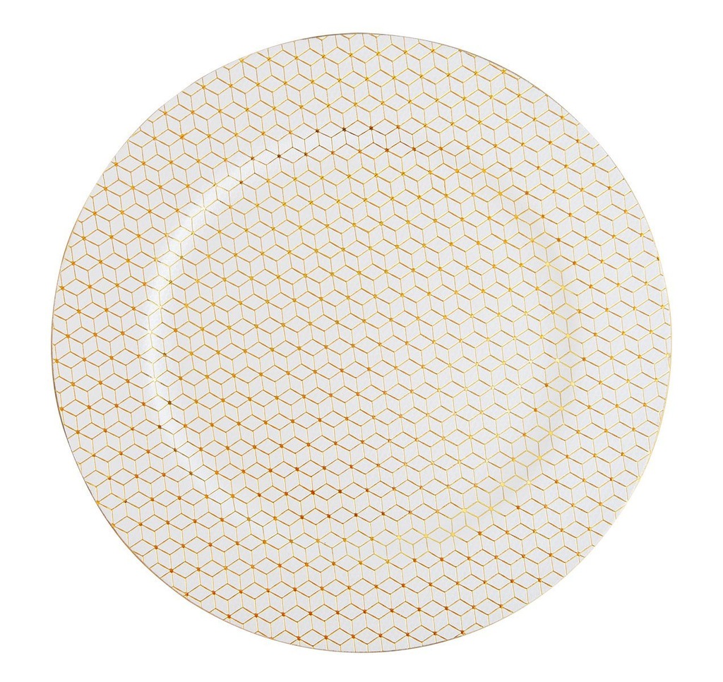 PODTALERZ BIAŁY ZŁOTY WZÓR 3D