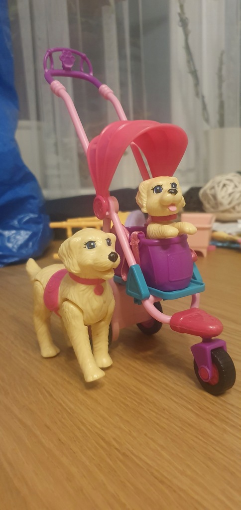 Barbie Mattel spacerówka pies psy wózek