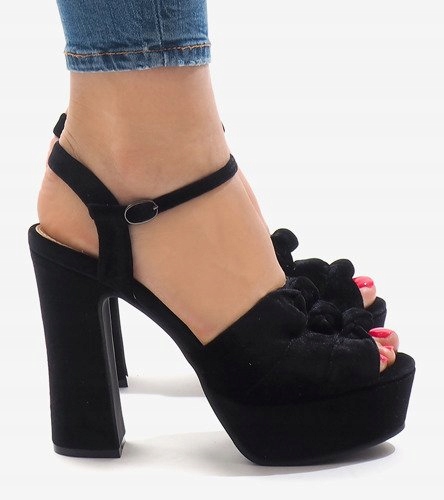 Купить Черные босоножки на высоком каблуке, замшевые туфли S-7347 38: отзывы, фото, характеристики в интерне-магазине Aredi.ru