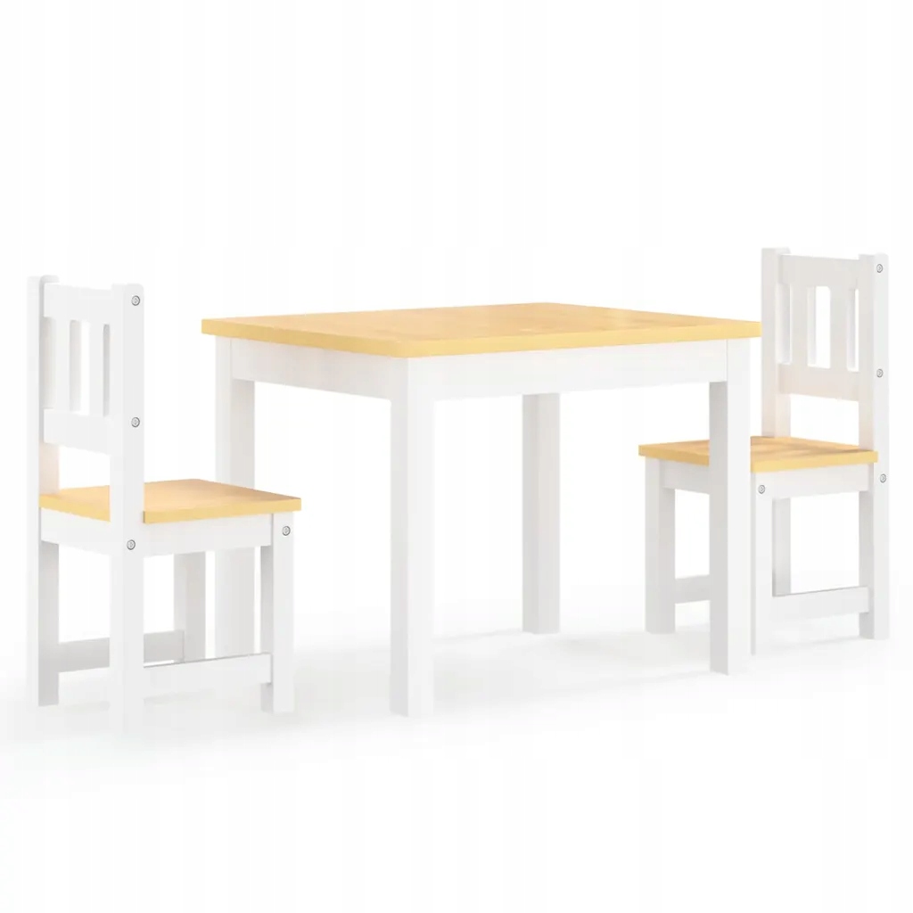 3-cz. zestaw dziecięcy, stolik i krzesła, biało-be