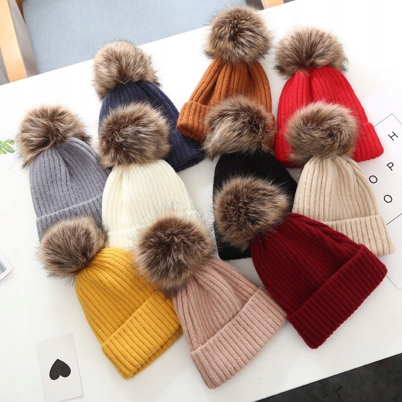 Pompom Baby Hats Winter Autumn Kids Girl Boy