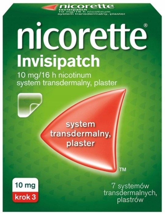 Nicorette Invisipatch system transdermalny 10 mg plastry 7 sztuk