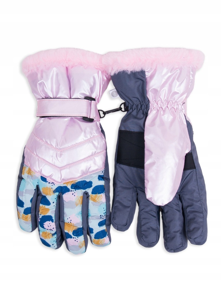 Rękawiczki narciarskie zimowe damskie futerko