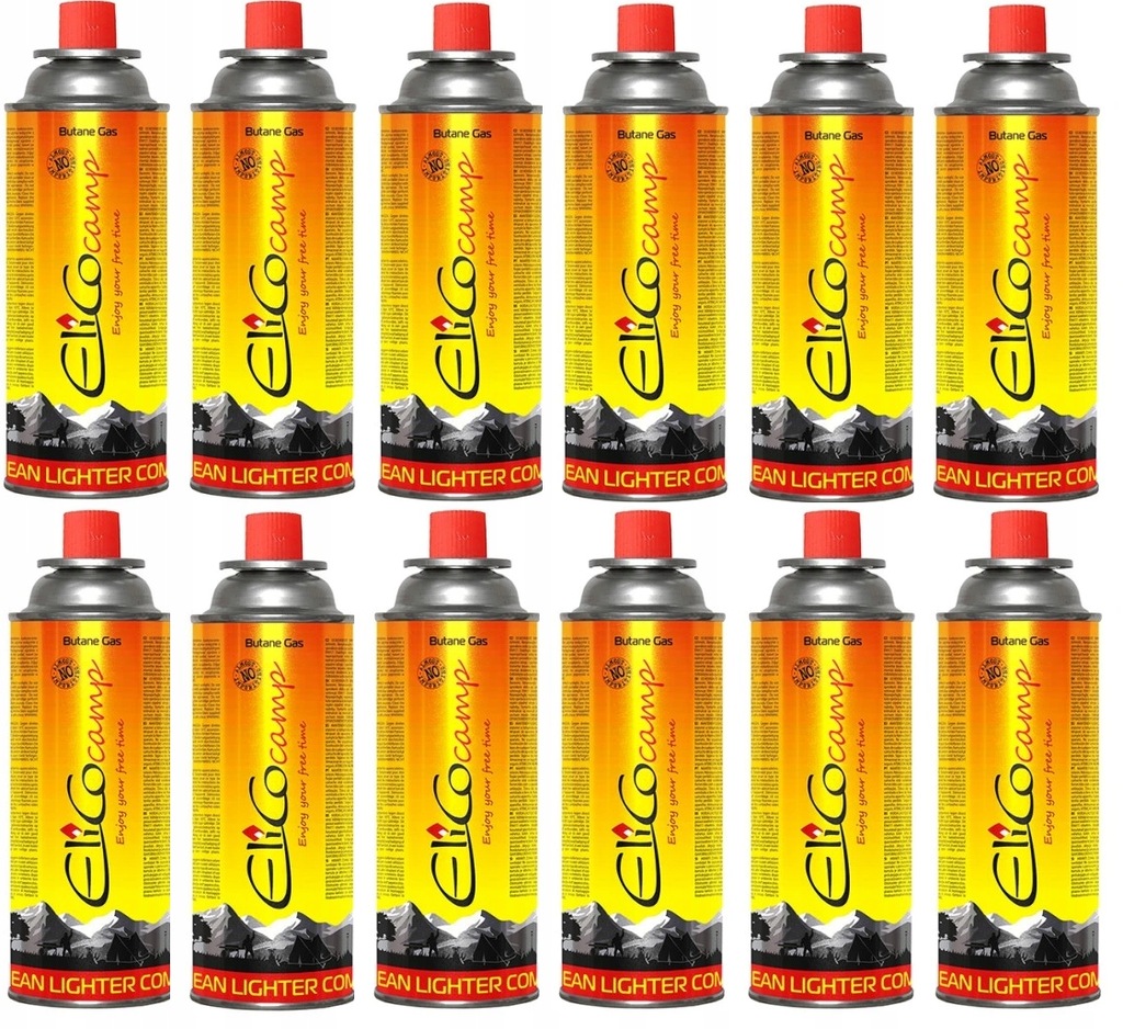 12xELICO GAZ Kartusz do Kuchenki turystycznej 220g