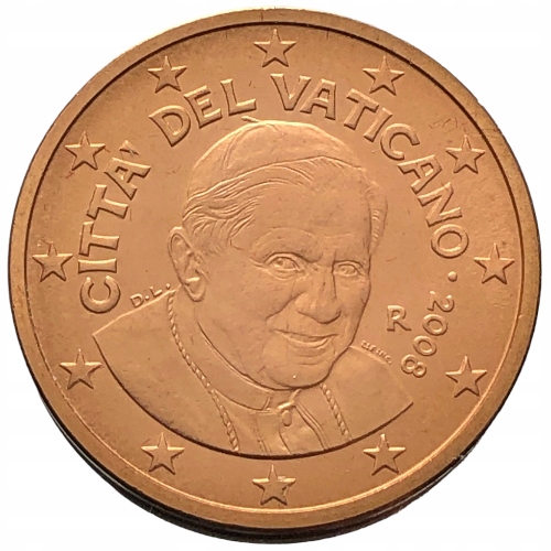 55063. Watykan, Benedykt XVI, 5 eurocentów 2008 r.