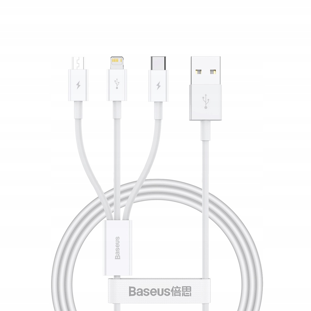 3w1 Kabel przewód Superior Series USB-A - USB-C / Lightning / micro USB 3.5