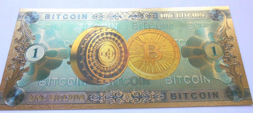 Kolekcjonerski banknot BITCOIN platerowany