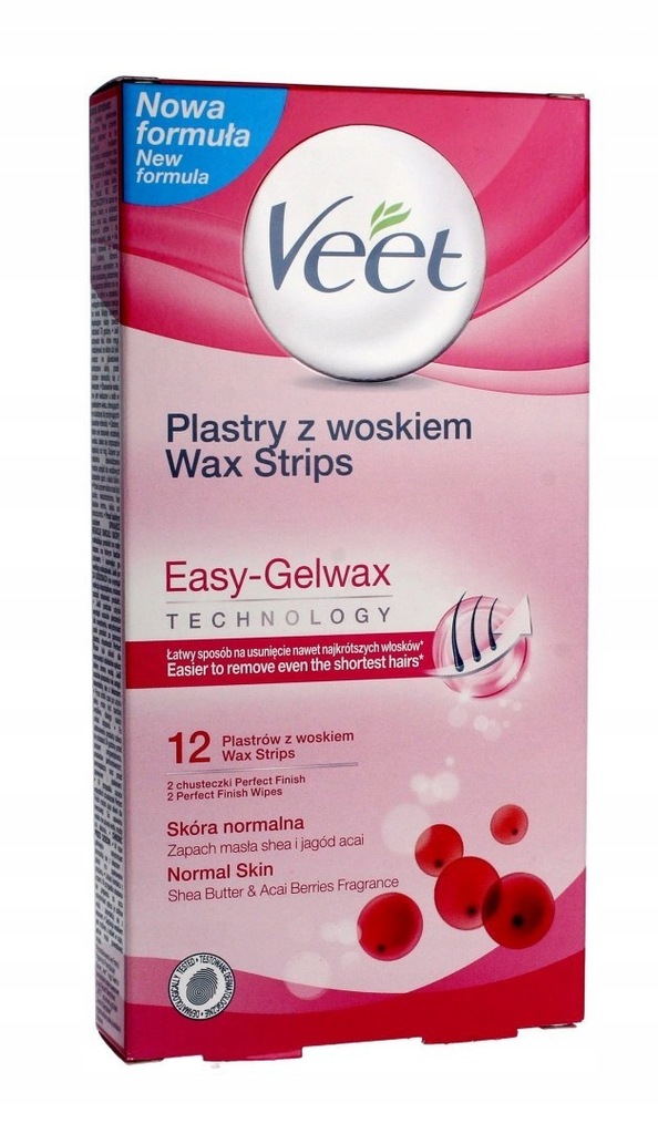 Veet Plastry z woskiem do depilacji ciała Easy-Gel