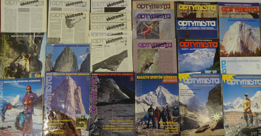 Zestaw 25 szt. czasopism Optymista góry alpiniści