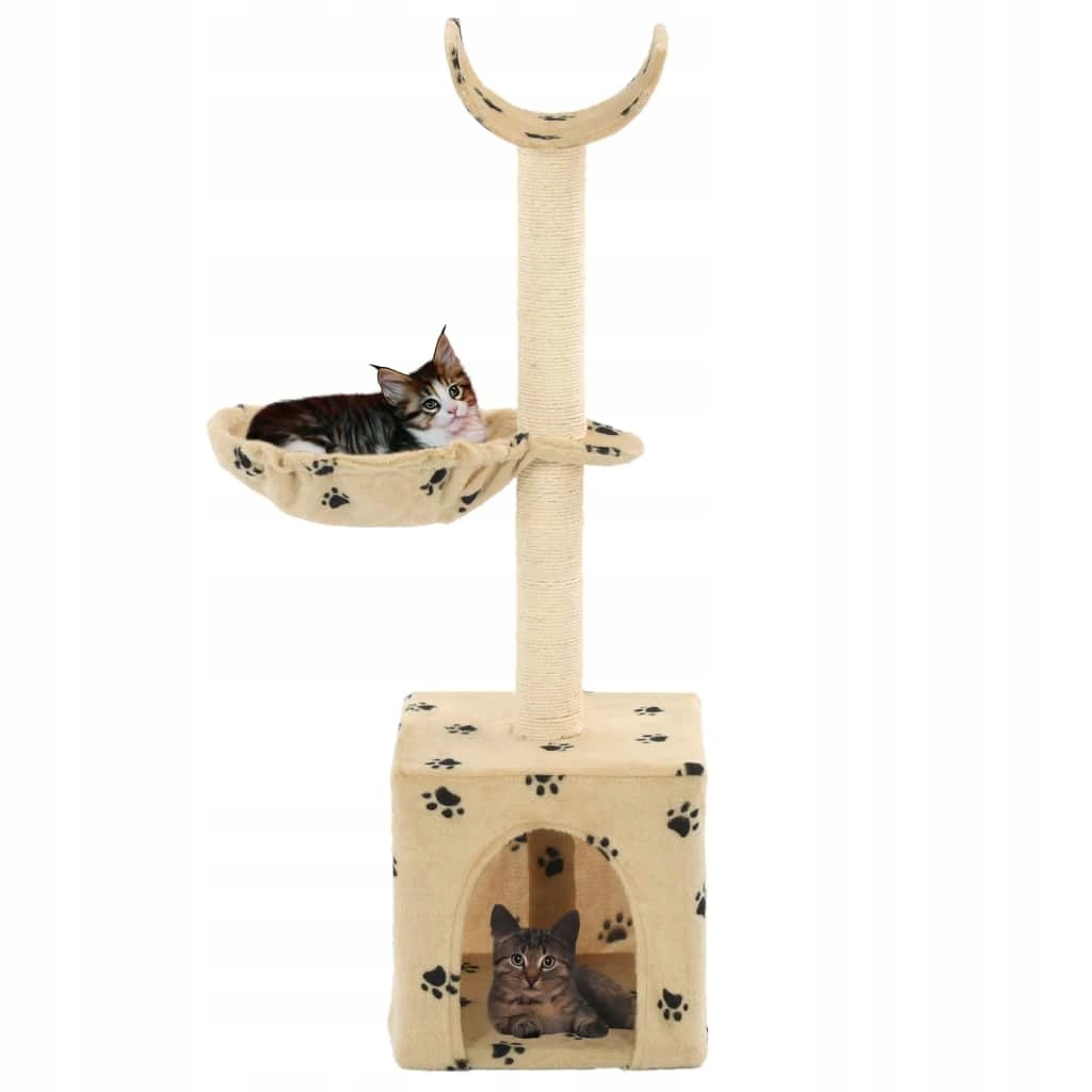 Drapak dla kota z sizalowymi słupkami, 105 cm, beż