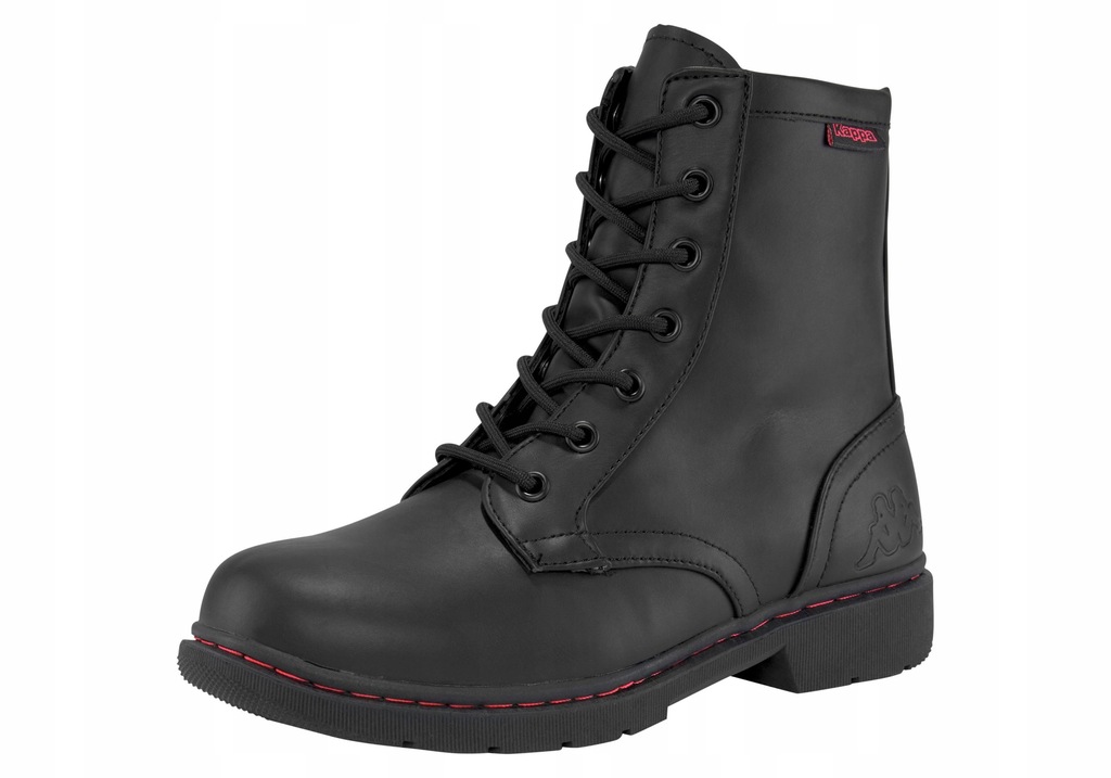 KAPPA CZARNE BUTY SZNUROWANE ZA KOSTKĘ EKOSKÓRA 39
