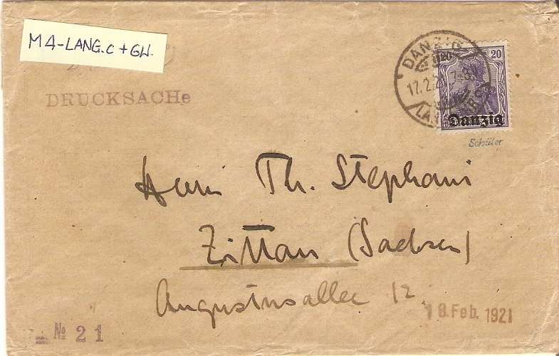 Danzig M4 - stempel LANGFUHR c - gwarancja