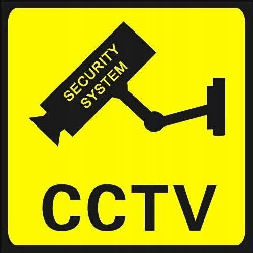 NAKLEJKA CCTV MONITORIG ZESTAW 6 SZT
