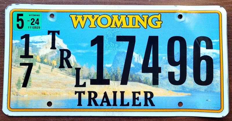 Wyoming 2024 - tablica rejestracyjna z USA