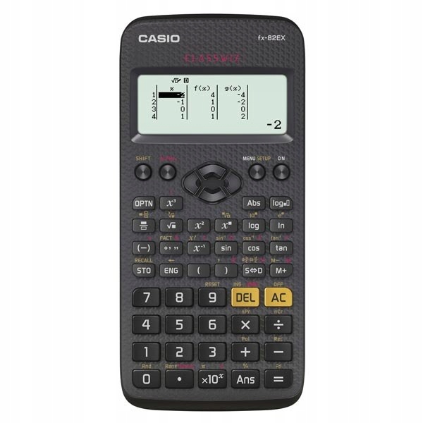 Casio Kalkulator FX 82 EX, czarna, szkolny, czytel