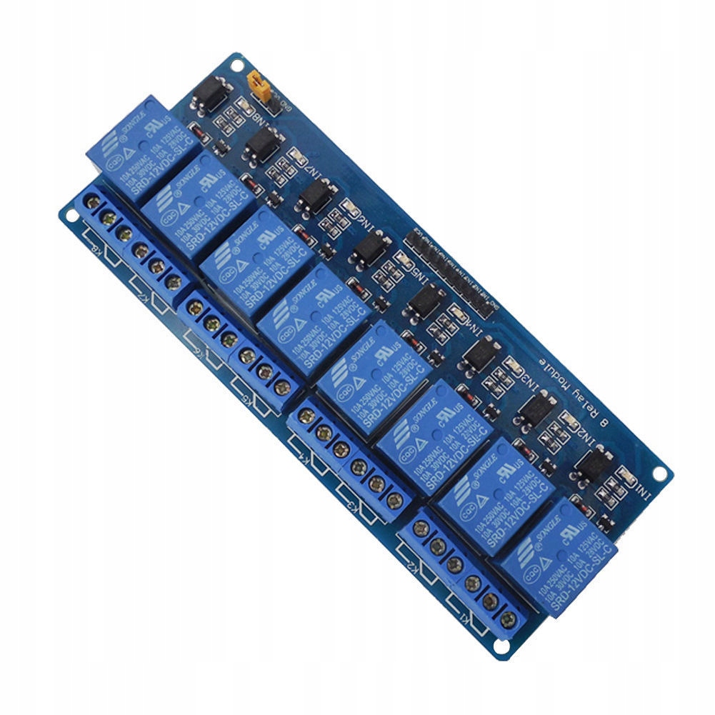 8 kanałowy moduł przekaźnikowy 5V Arduino, RPi ...