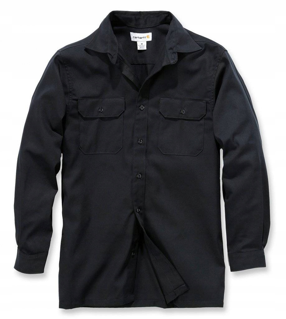 TWILL WORK SHIRT L/S Czarny (BLK)