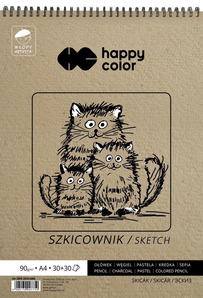 Szkicownik Happy Color A4 60 kartek