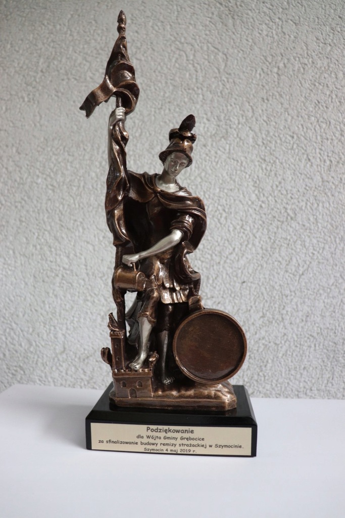 Statuetka figurka Florian, Strażak 27cm+nadruk