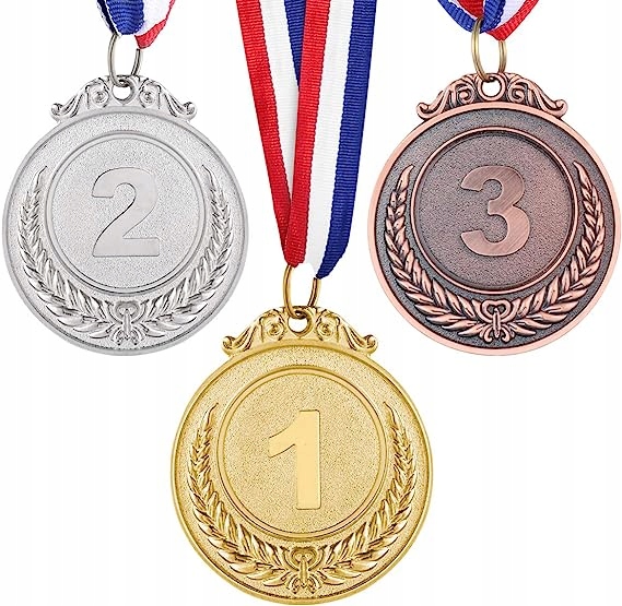 Medale 3 sztuki złoty srebrny brązowy zestaw