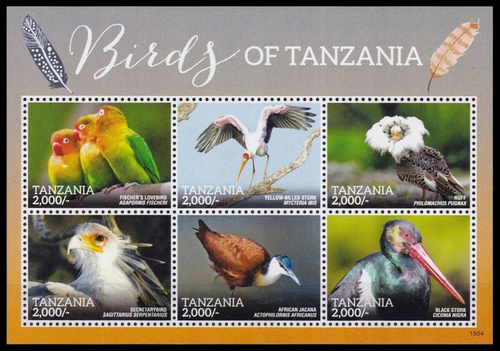 TANZANIA - PTAKI - 2015 r. - MNH(**)