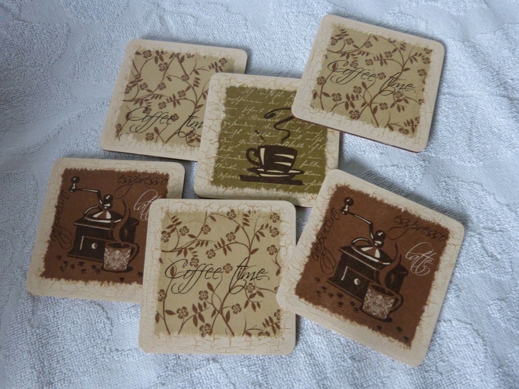 Podkładki pod kubek decoupage 10cm komplet 6szt