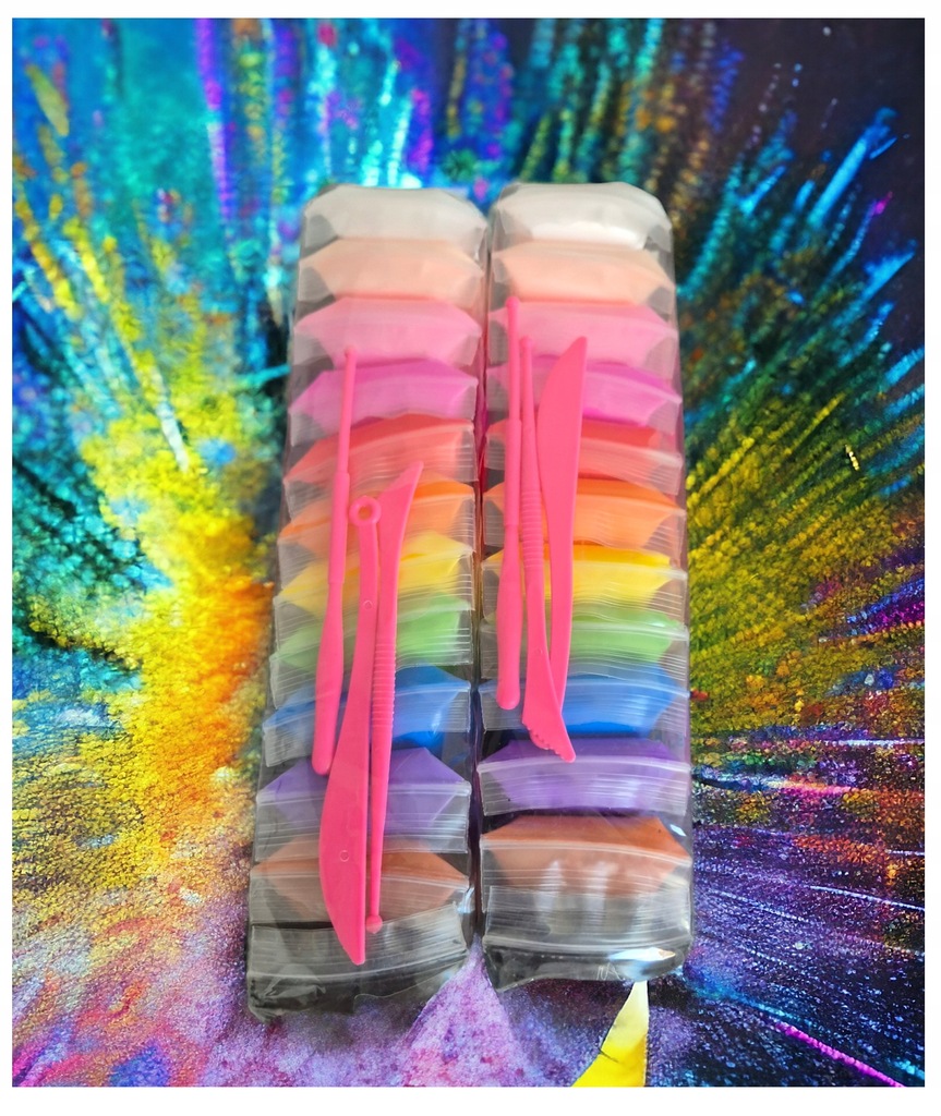 Zestaw senso plast glina polimerowa piankowa 24szt na prezent 3 szpatułki