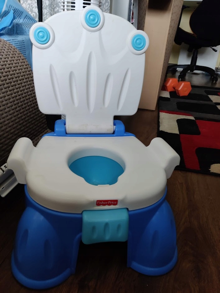 fisher price nocnik nocniczek niebieski stopień