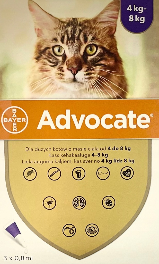 ADVOCATE kot 4 - 8 kg 3 x 0,8 ml